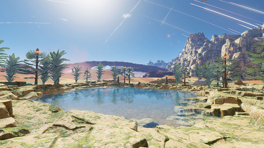 中央リテムのオアシス（朝）